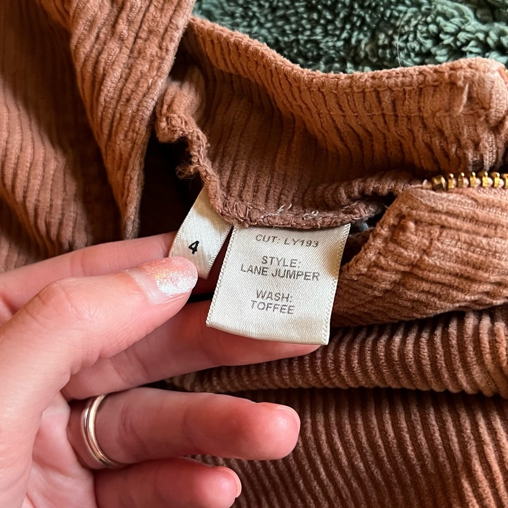 Reformation Lane Jumper corduroy mini Overall Dress size 4 - Picture 7 of 8